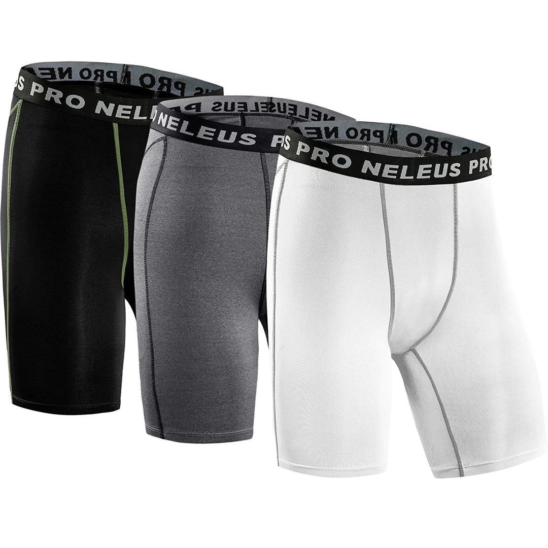 Neleus Men's 3 Pack Compression Short 8 Neleus Men's 3 Pack Compression Short