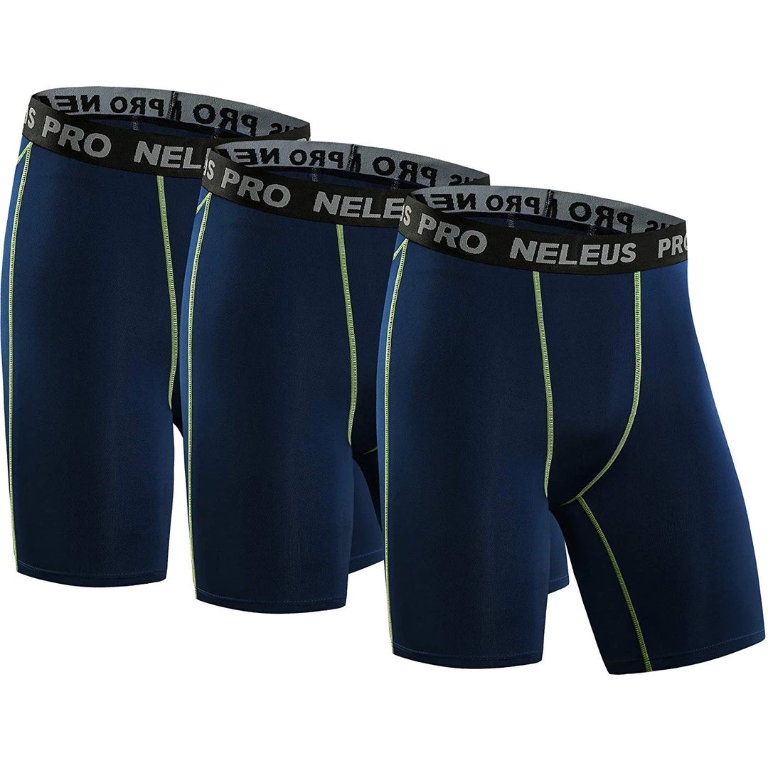 Neleus Men's 3 Pack Compression Short 6 Neleus Men's 3 Pack Compression Short