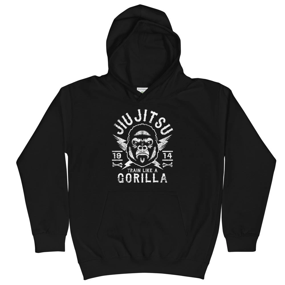 EL FIGHT Apparel Jiu Jitsu Gorilla - Kids Hoodie 1 EL FIGHT Apparel Jiu Jitsu Gorilla - Kids Hoodie