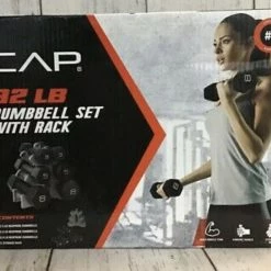 BalanceFrom Dumbbell Set With Rack Weight Lifting Fitness - 32lb